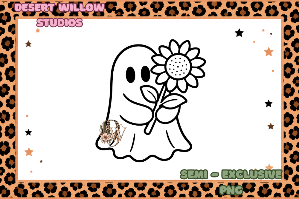 ghosty with sunflower png