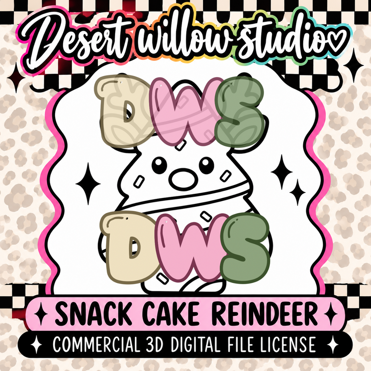 Commercial license for cake reindeer for 3d .3mf files only