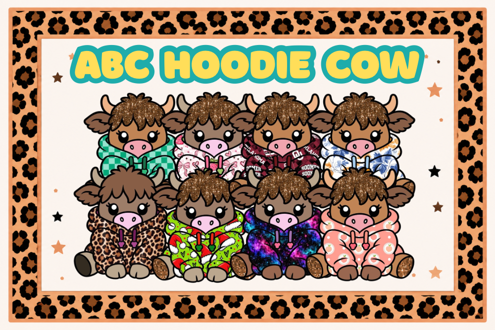 Abc hoodie cow cardstock