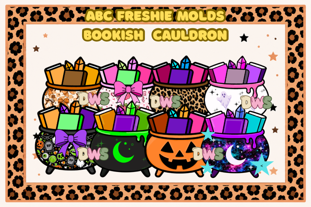 Abc freshie molds bookish cauldron cardstock