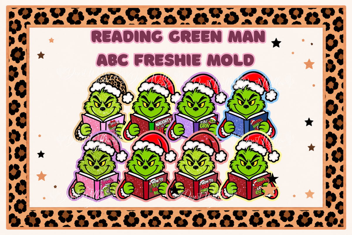 Abc freshie molds Reading Green man cardstock