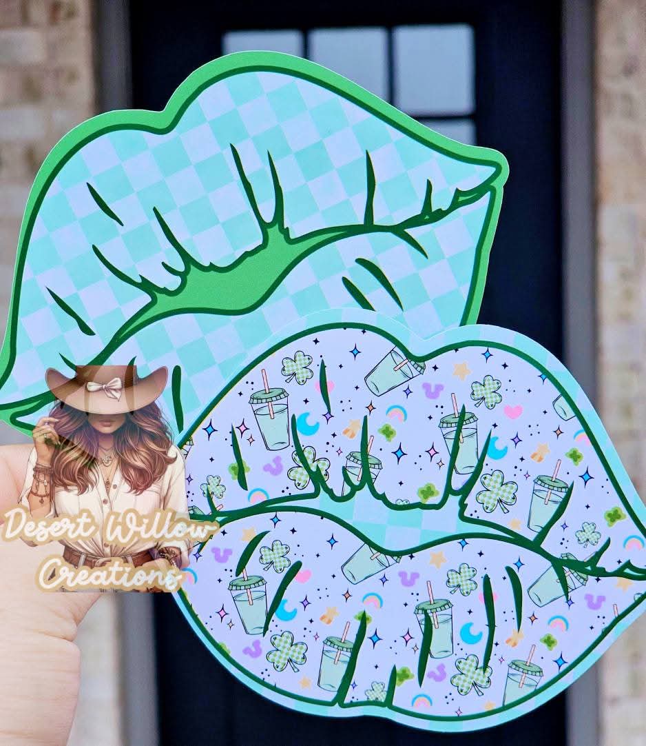 outlined lips cardstock