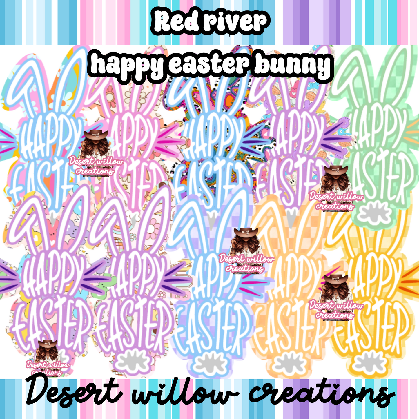 Red River happy Easter bunny cardstock.