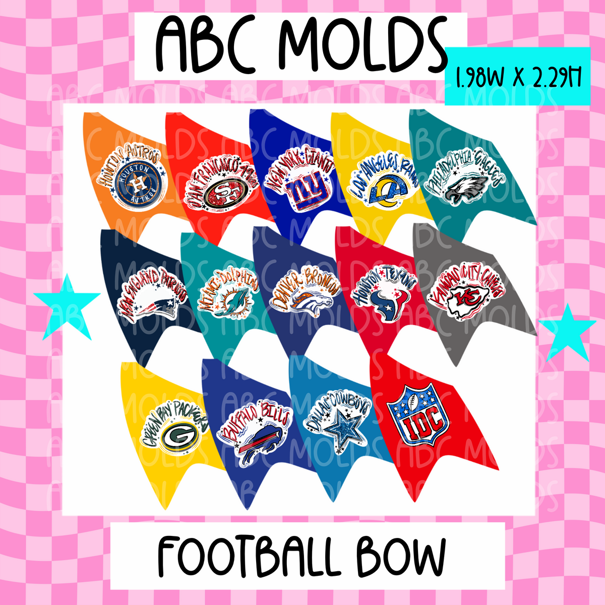 ABC sports checkerd bow corner cardstock