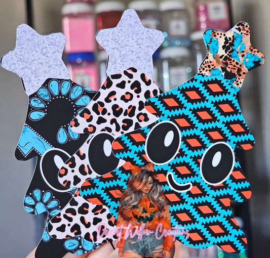 Abc cute christmas tree with face cardstock