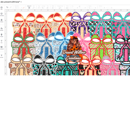 Abc present with bow cardstock