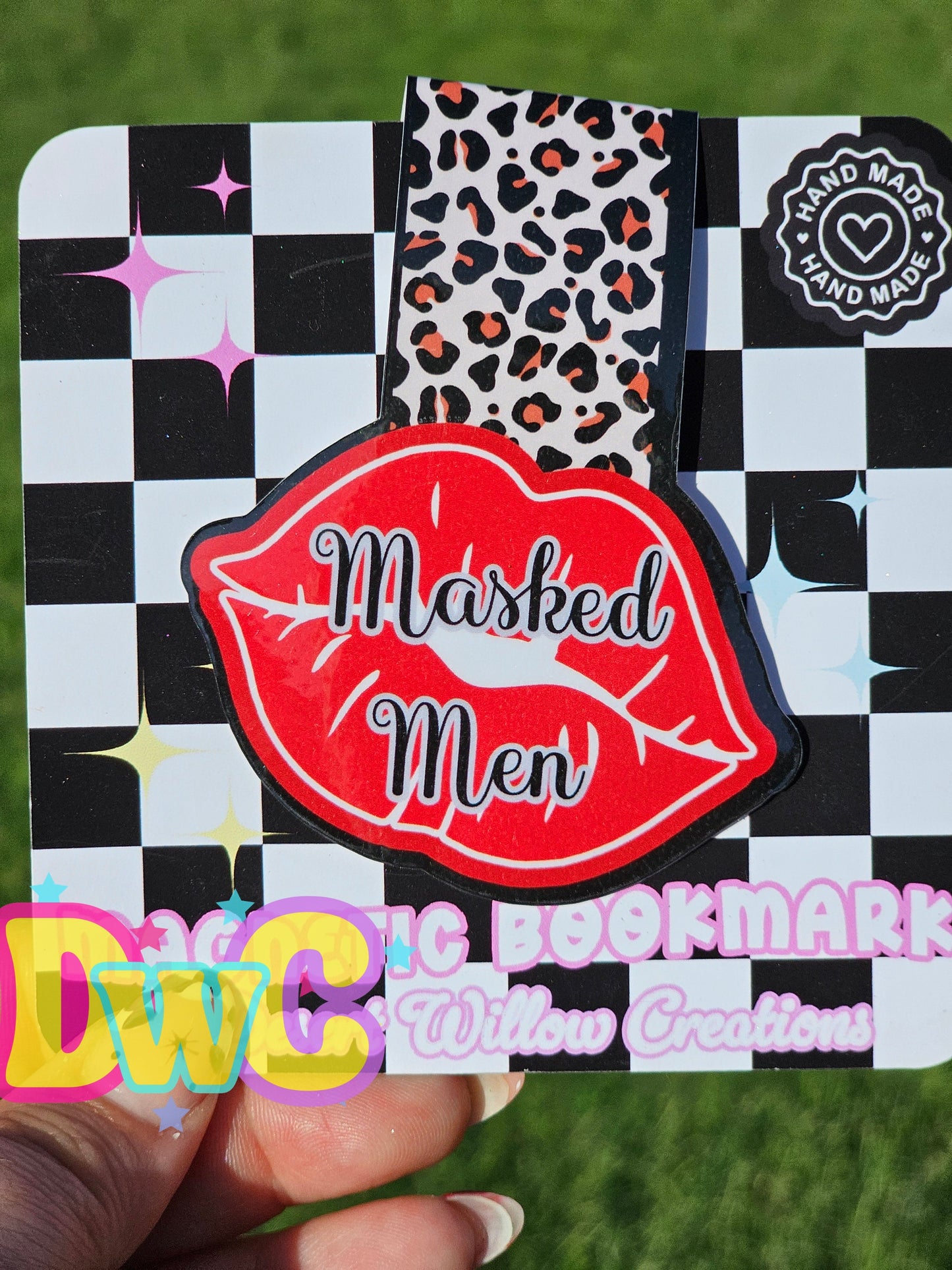Masked men lip magnetic bookmark