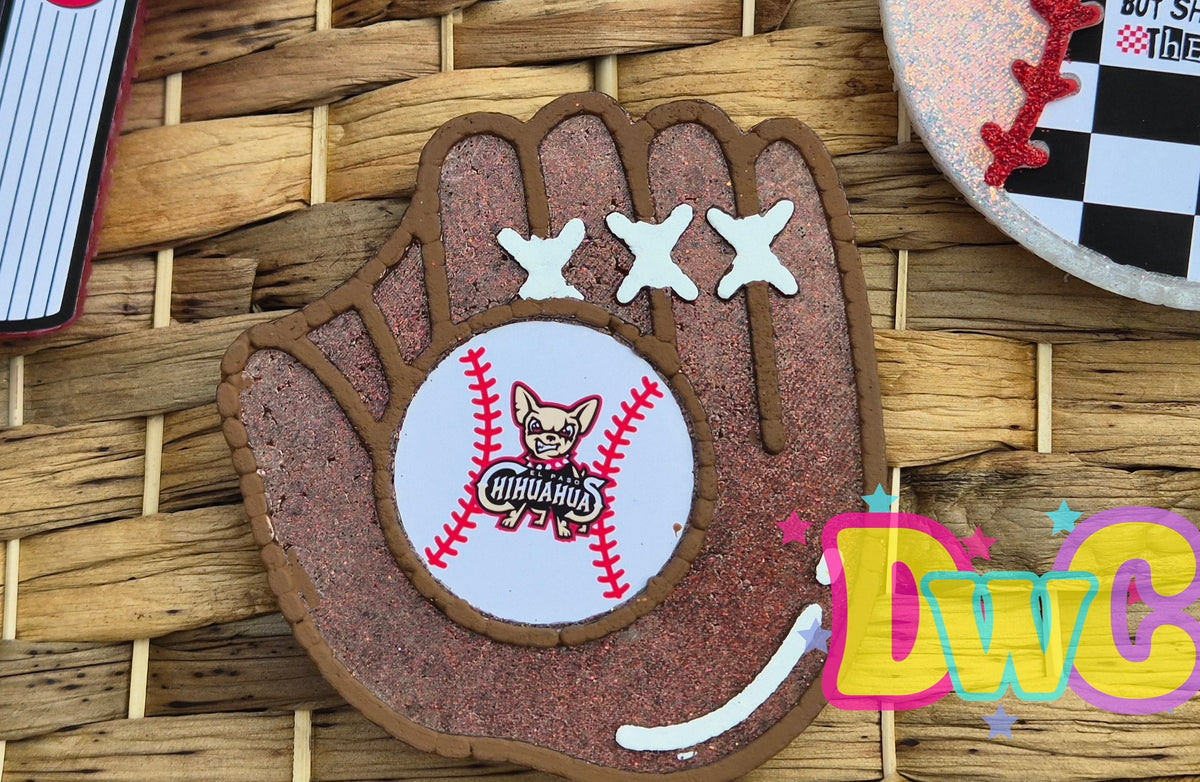 Abc baseball mitt round cardstock