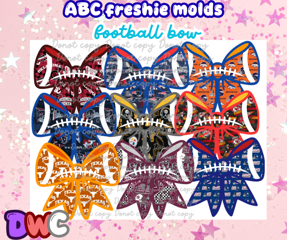 abc football bow  cardstock