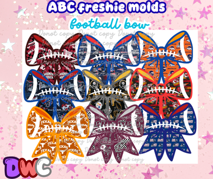 abc football bow  cardstock