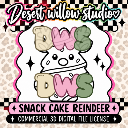 Commercial license for cake reindeer for 3d .3mf files only