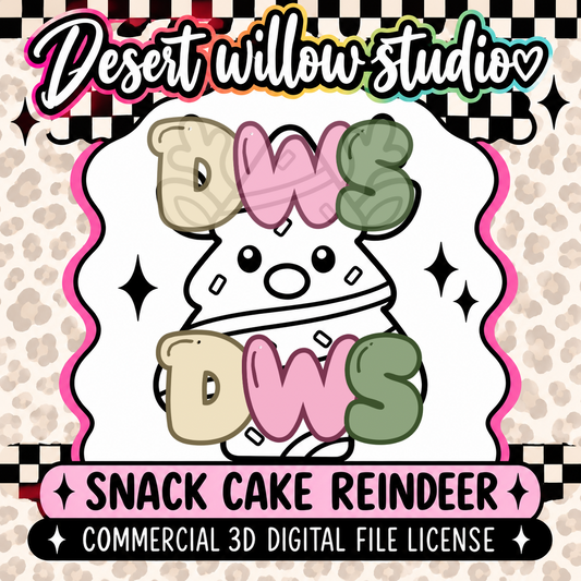 Commercial license for cake reindeer for 3d .3mf files only