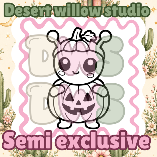 Alien in pumpkin costume png