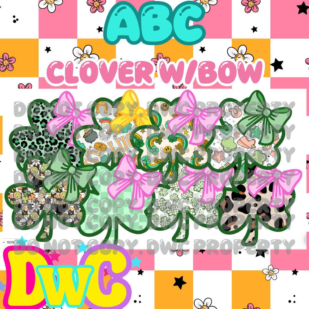 abc clover with bow