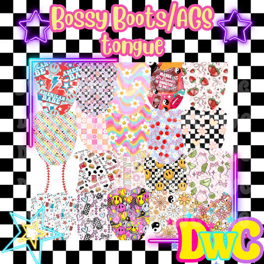 bossy boots/ags tongue cardstock