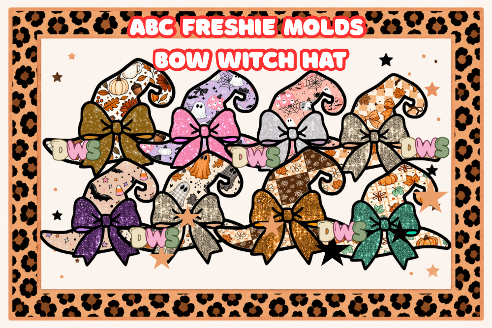 Abc freshie molds witch hat with bow cardstock