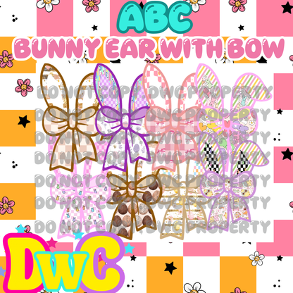 Abc Bunny ears with bow cardstock