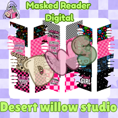 masked reader digital cardstock 12ct