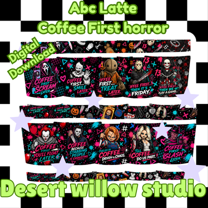 Abc freshie molds Digital (coffee first horror theme) latte