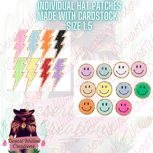 Faux smiley / bolt patch (cardstock) 24 count