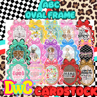 Abc Oval frame cardstock