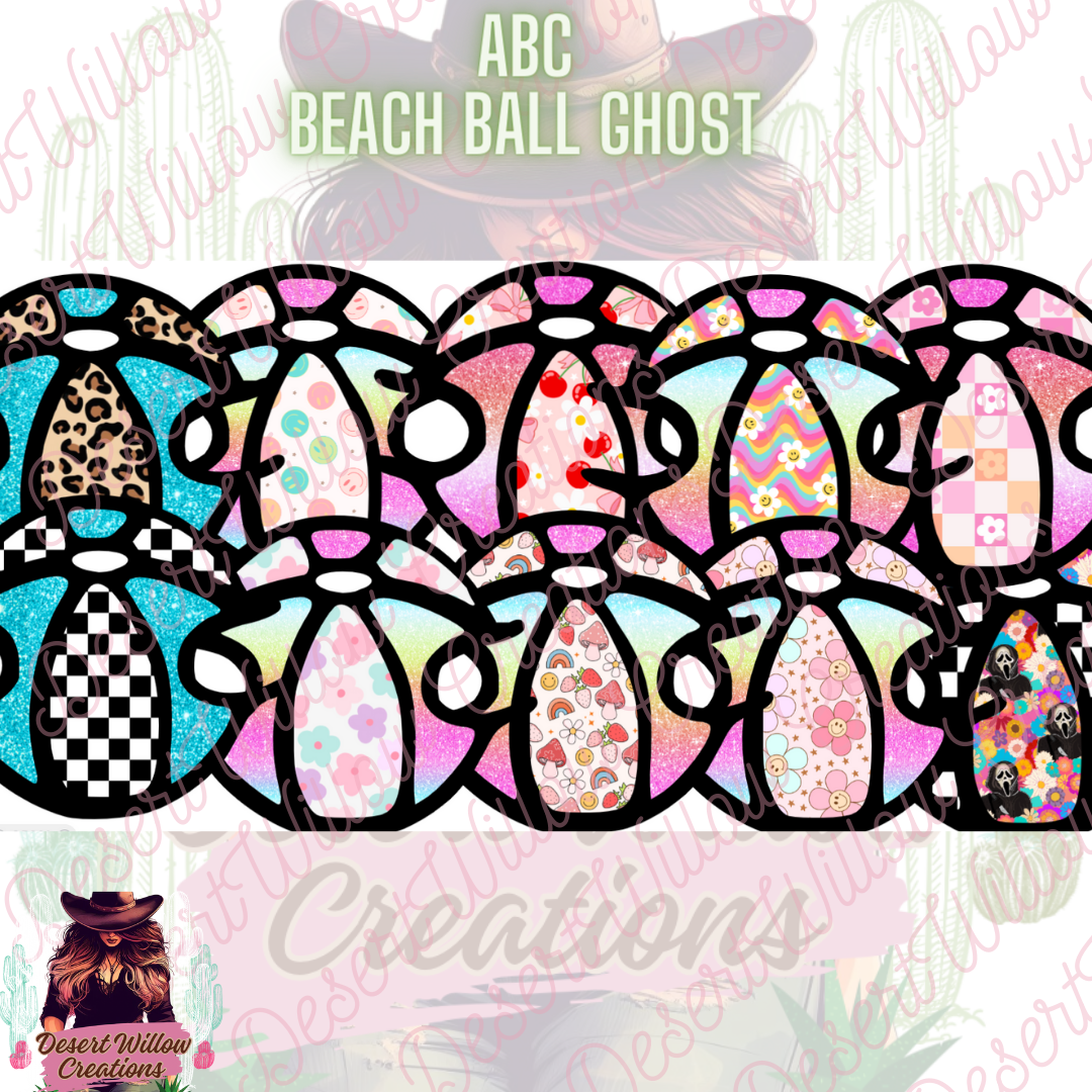 Beach ball ghost (cardstock)