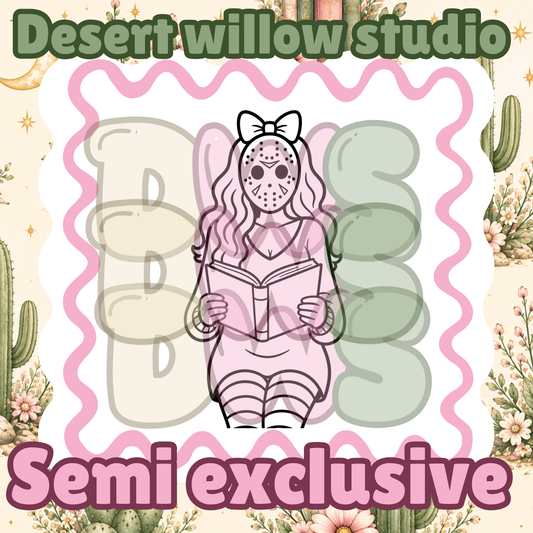 mask girl w/ book png