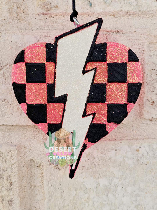 Checkered heart freshie