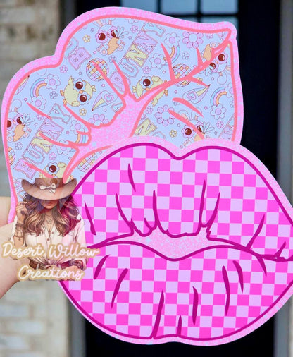 outlined lips cardstock