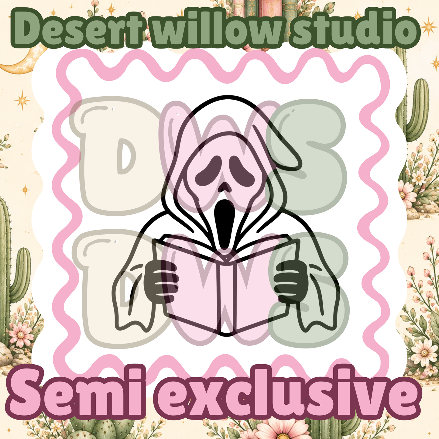Ghost face with book png
