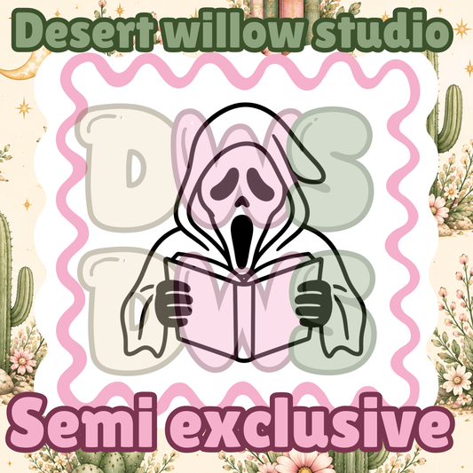 Ghost face with book png
