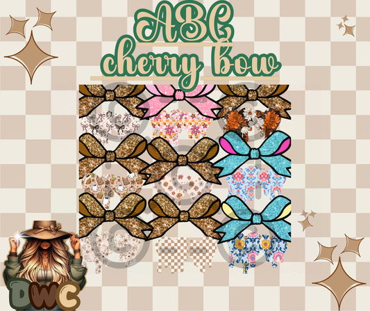 Abc drip cherries with bow cardstock