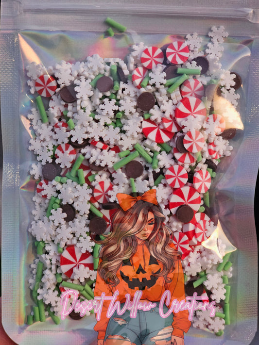 Mint chocolate chip polymer clay slices .74 oz