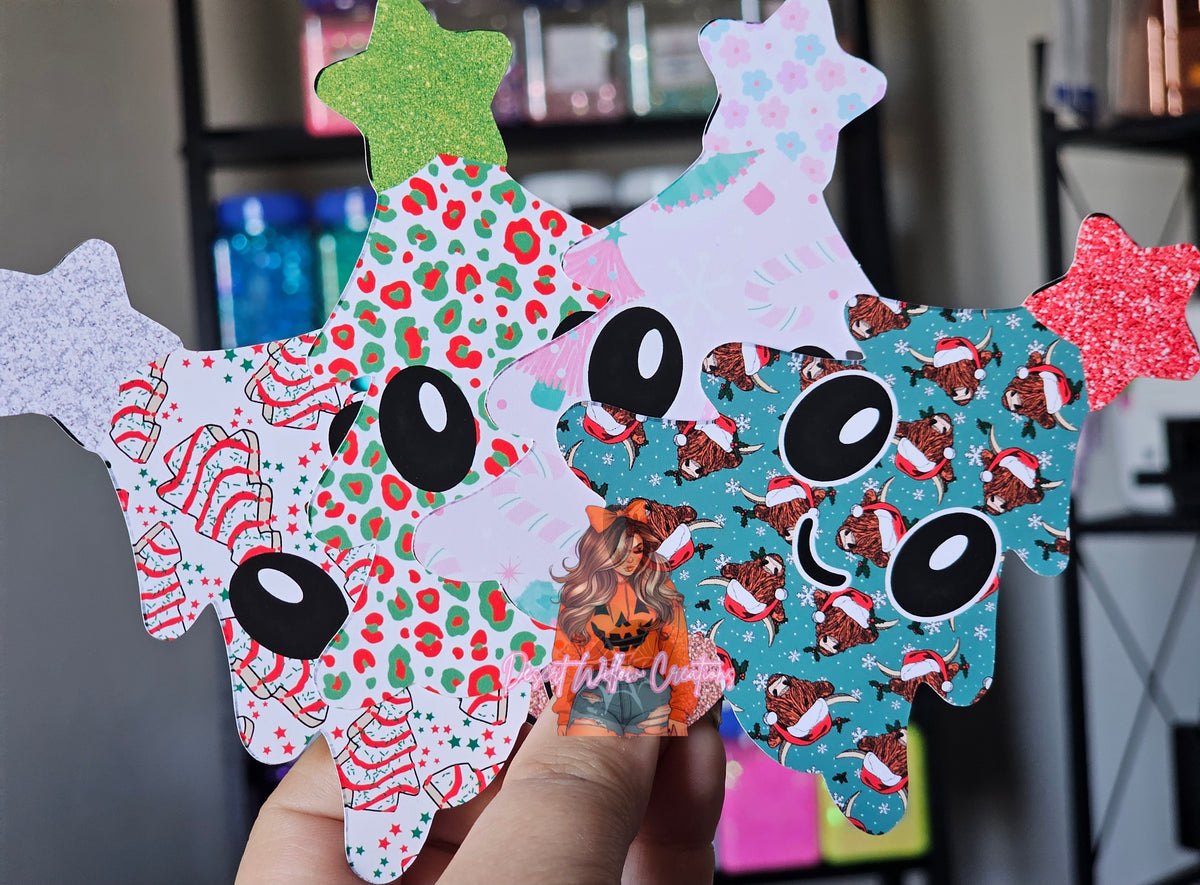 Abc cute christmas tree with face cardstock