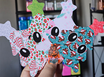 Abc cute christmas tree with face cardstock