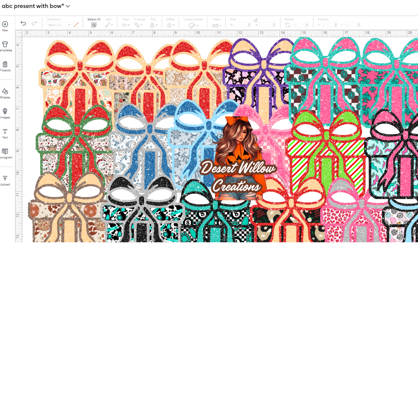 Abc present with bow cardstock