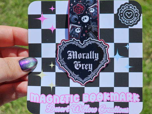 Morally greh barbed heart magnetic bookmark