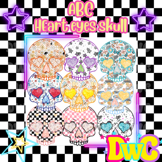 Abc heart eye skull cardstock