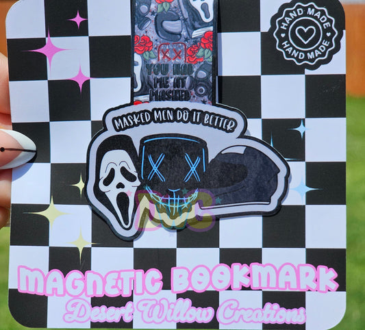 Masked men magnetic bookmark
