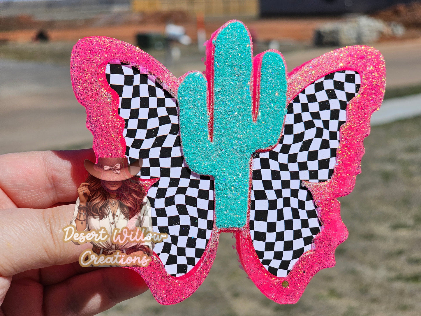 Bossy boots cactus butterfly cardstock