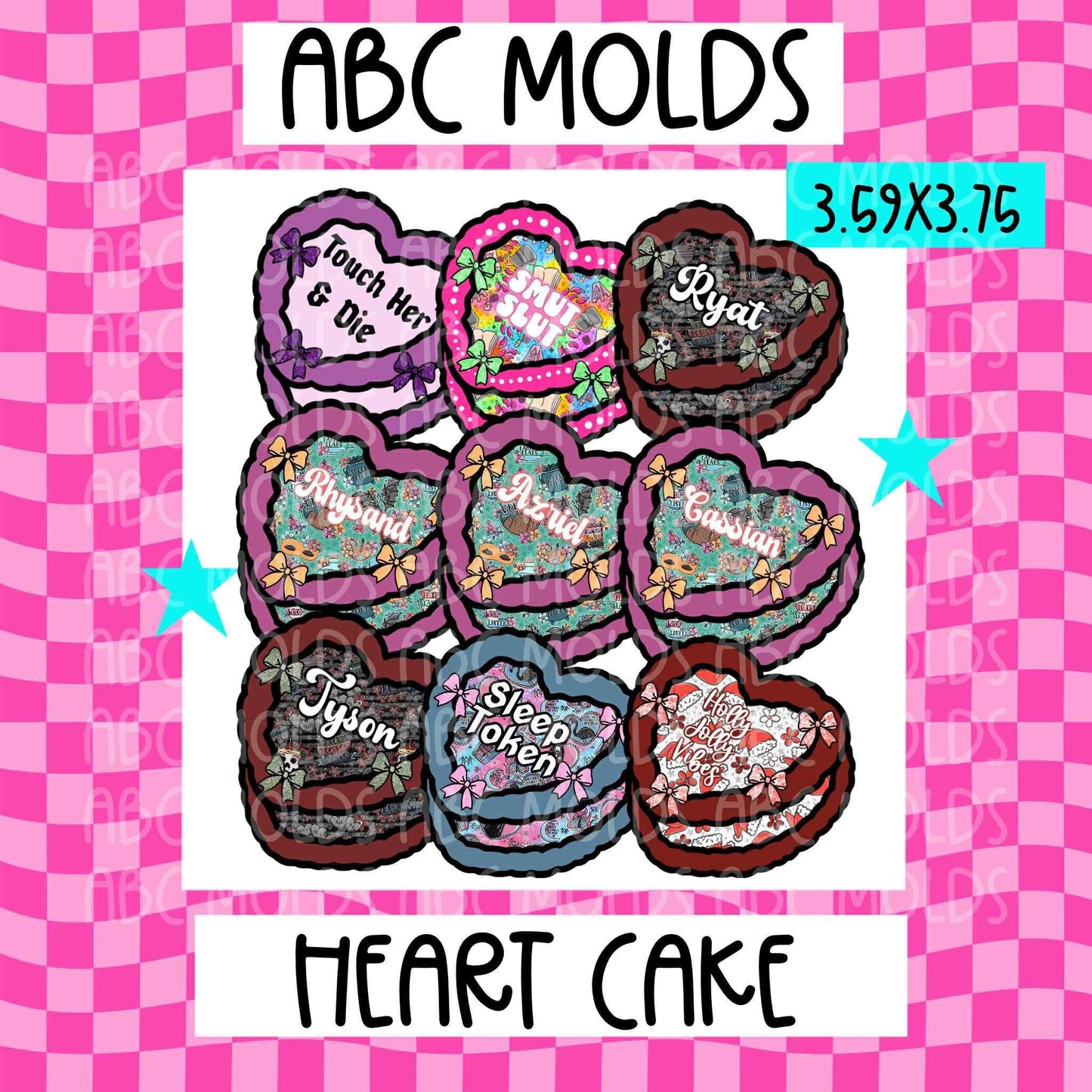 Abc heart cake cardstock